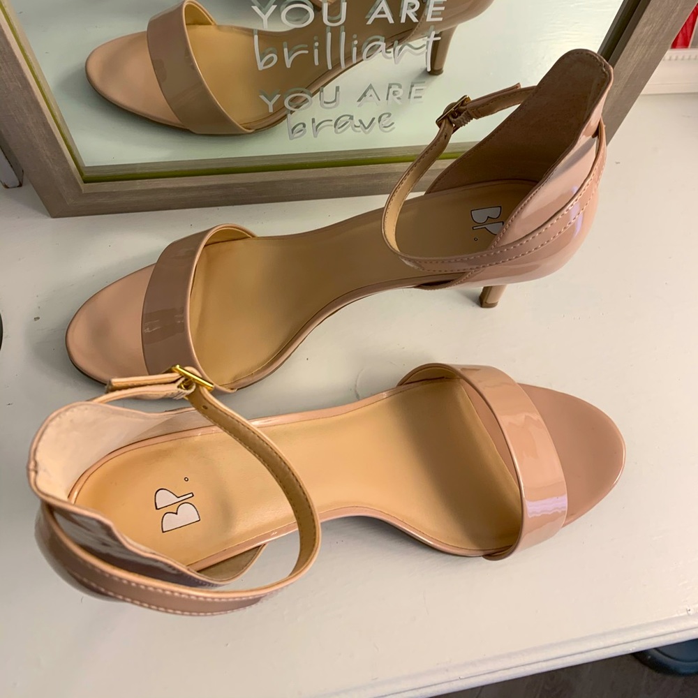 BP. Blush Patent Open Toe Dress Sandal